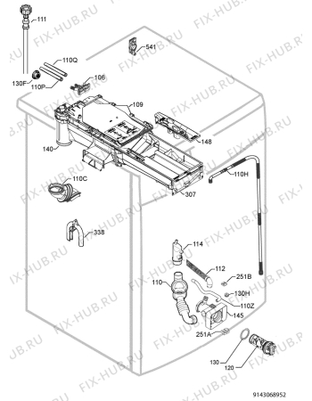 Взрыв-схема стиральной машины Electrolux EWF167583W - Схема узла Hydraulic System 272